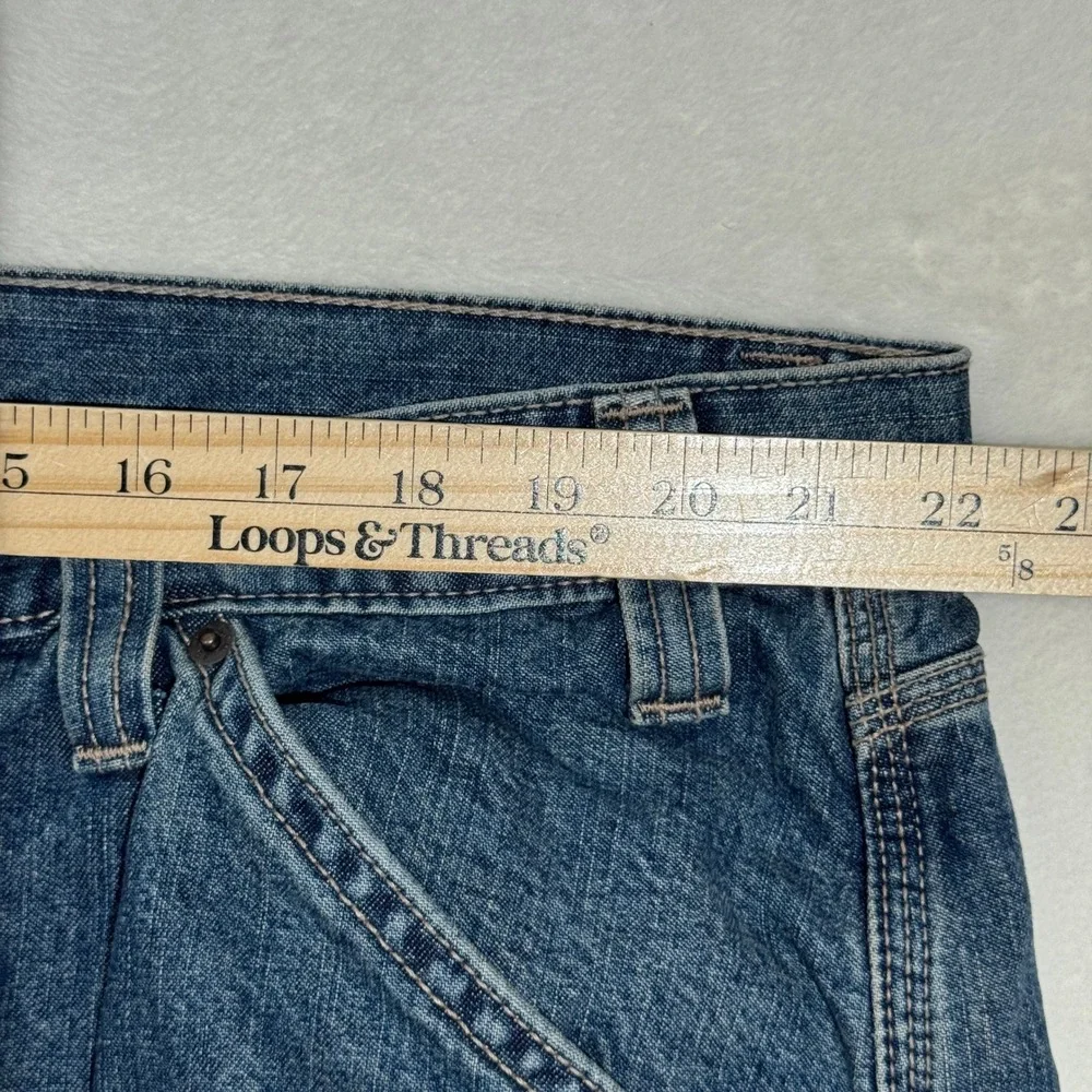 Signature by Levi Strauss & Co Carpenter Jeans Mens 44x32 Blue Workwear Utility